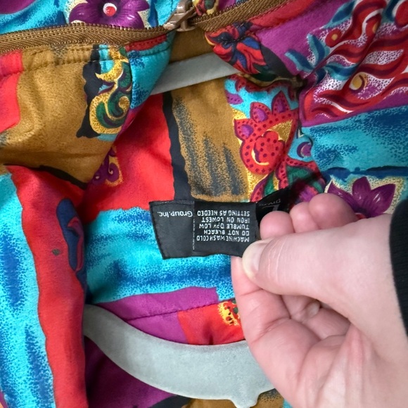 Vintage 90s Y2K EVR Streetwear Scarf Print Silky Jacket Windbreaker Large - Picture 8 of 8